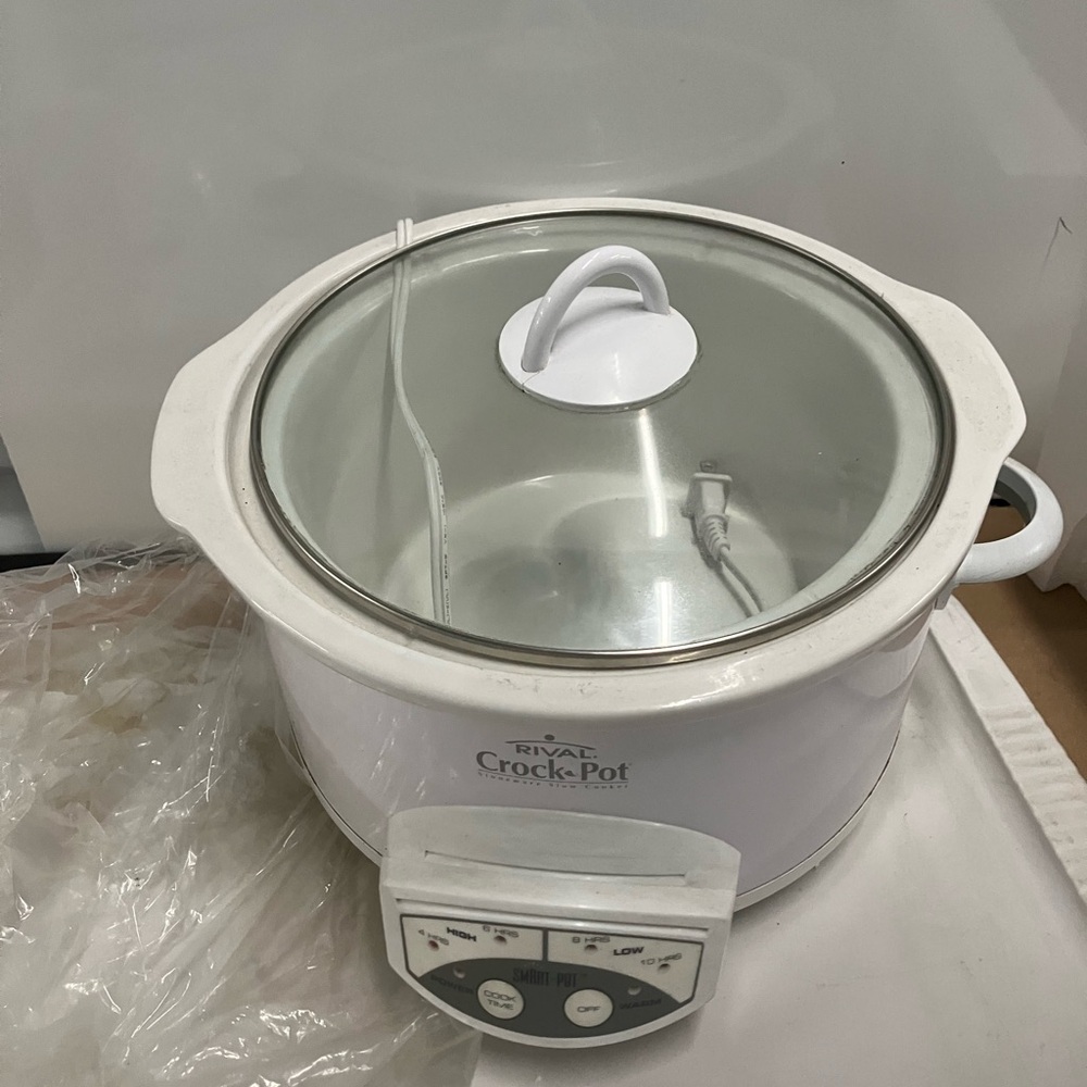 RIVAL White 2001 Crock Pot Smart Pot Slow Cooker 5 QT round Model 3060W EUC - Picture 10 of 10